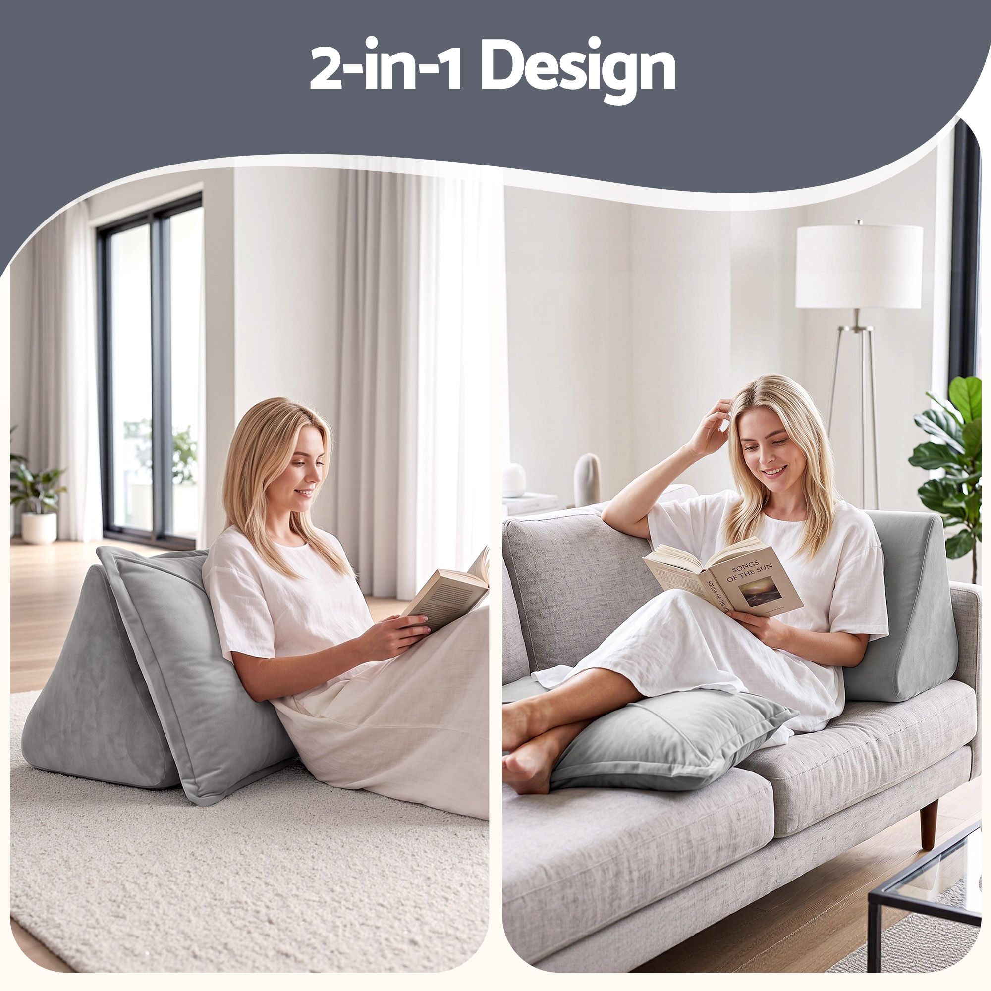 Giselle Bedding Back Pillow for Sitting in Bed, No-Collapse 25D High-Density Base, Ergonomic Lumbar Support Pillow for Gaming, Nursing & Floor Tatami, 90% — image 3
