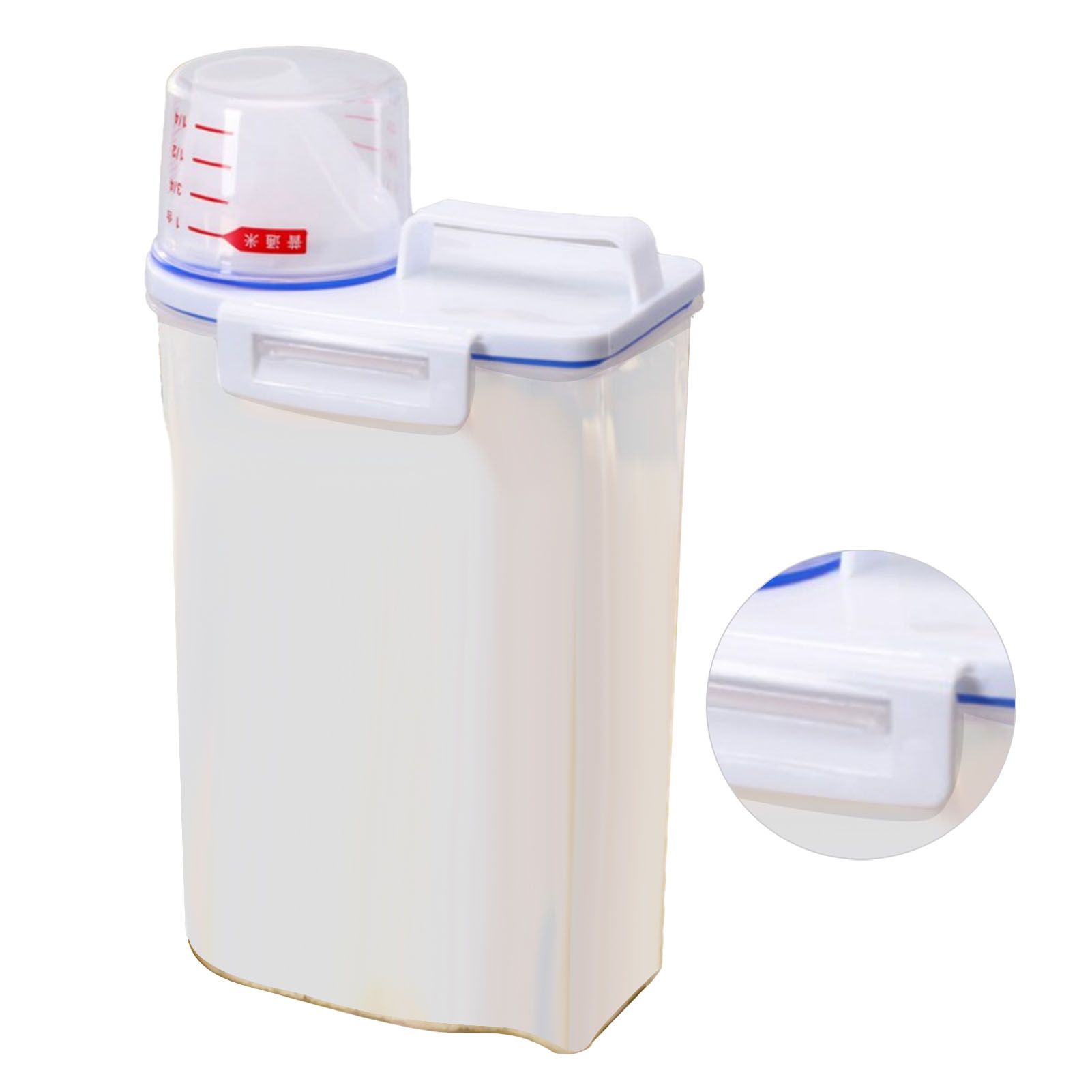 Rice Container Portable Compact 2kg Capacity Box Design Food Grade PP Plastic Airtight Food Storage Container Transparent Color โ image 2