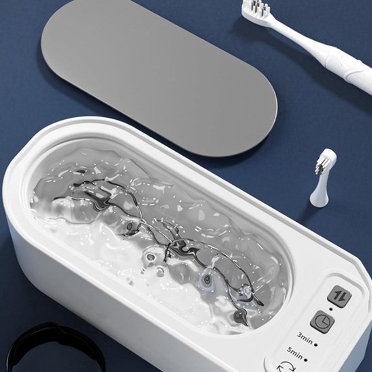 Ultrasonic Cleaner - 15 W - 360º - 50000 Hz - Cleaning Device for Glasses and Jewelry - USB Charging - For Cleaning Jewelry, Watches, Glasses, Rings — image 4
