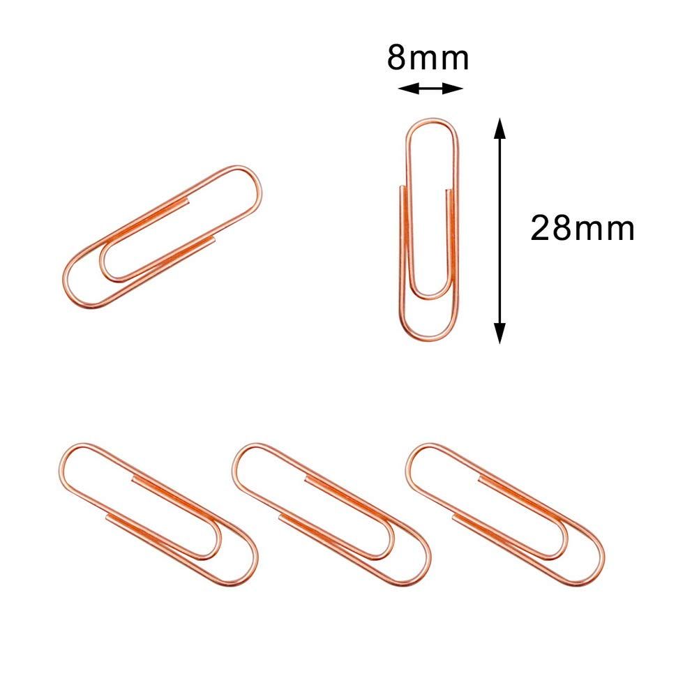 240 Pcs Rose Gold Paper Clips, 1.1" (28mm) Smooth Finish Steel Wire Paperclips Medium Size Paper Clips for Organizing School โ image 2
