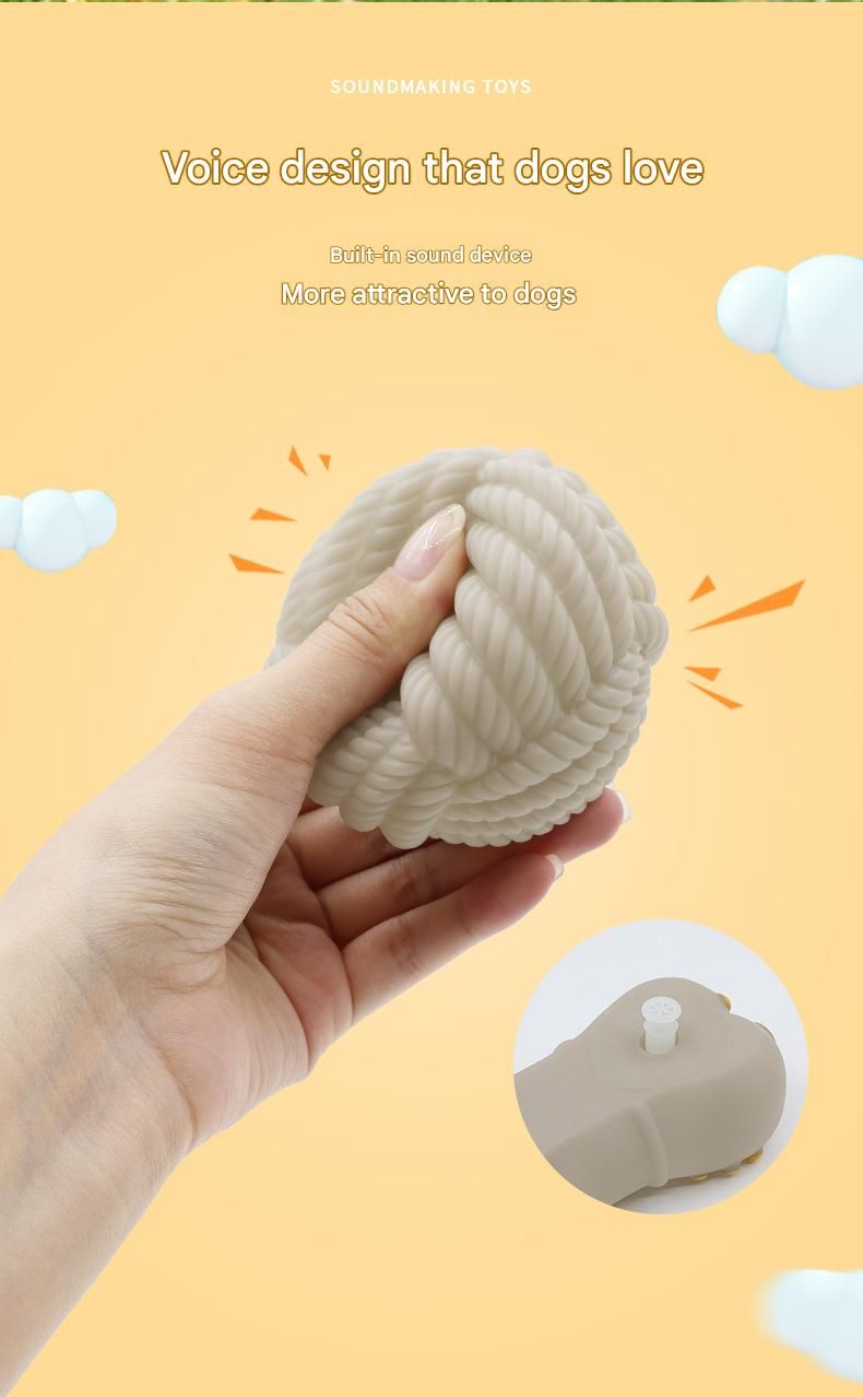 White Rope Ball Durable TPR Dog Chew Toys Set - for Teeth Cleaning - Non-Toxic, Bite-Resistant, Easy Clean - Interactive Play for Medium to Large Dogs — image 6