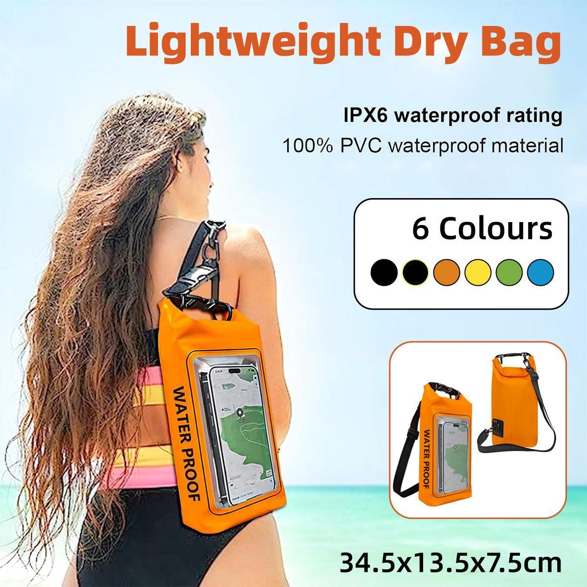 Outdoor Crossbody Bag Two-in-One Mobile Phone Waterproof Bag PVC Swimming - Orange โ image 2