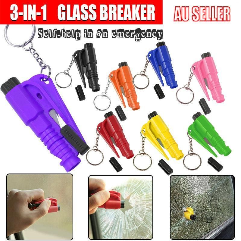 3 In 1 Car Window Glass Breaker Emergency Escape Tool with Cutter - Pink — image 2