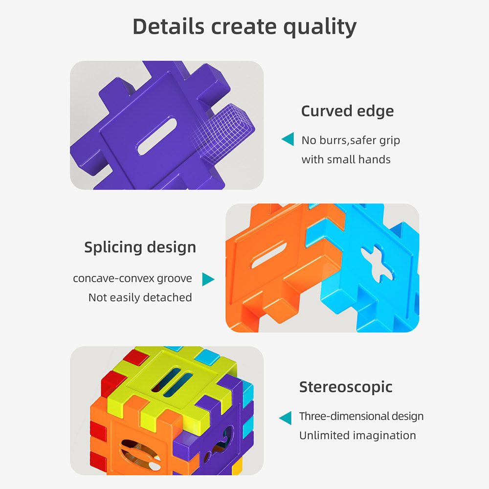 Creative DIY Puzzle Building Blocks Set for Kids Ages 3+ – Colorful Snap-Together Squares for Early Learning, Alphabet & Number Recognition, and Fun 3D Shape — image 5