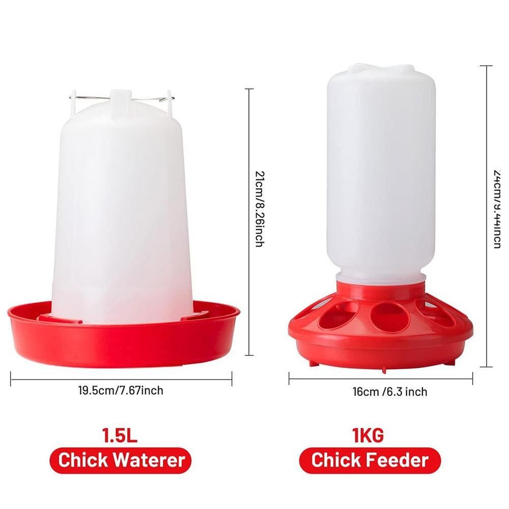 1L Chick Food Feeder and 1.5L Chicken Water Feeder Kit for Chick Aviaries — image 6
