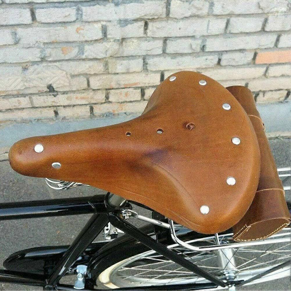 Vintage Bicycle Saddle Seat, Retro Leather Style Bike Seat with Triple Spring Suspension for Cruiser, City and Commuter Bikes โ image 5