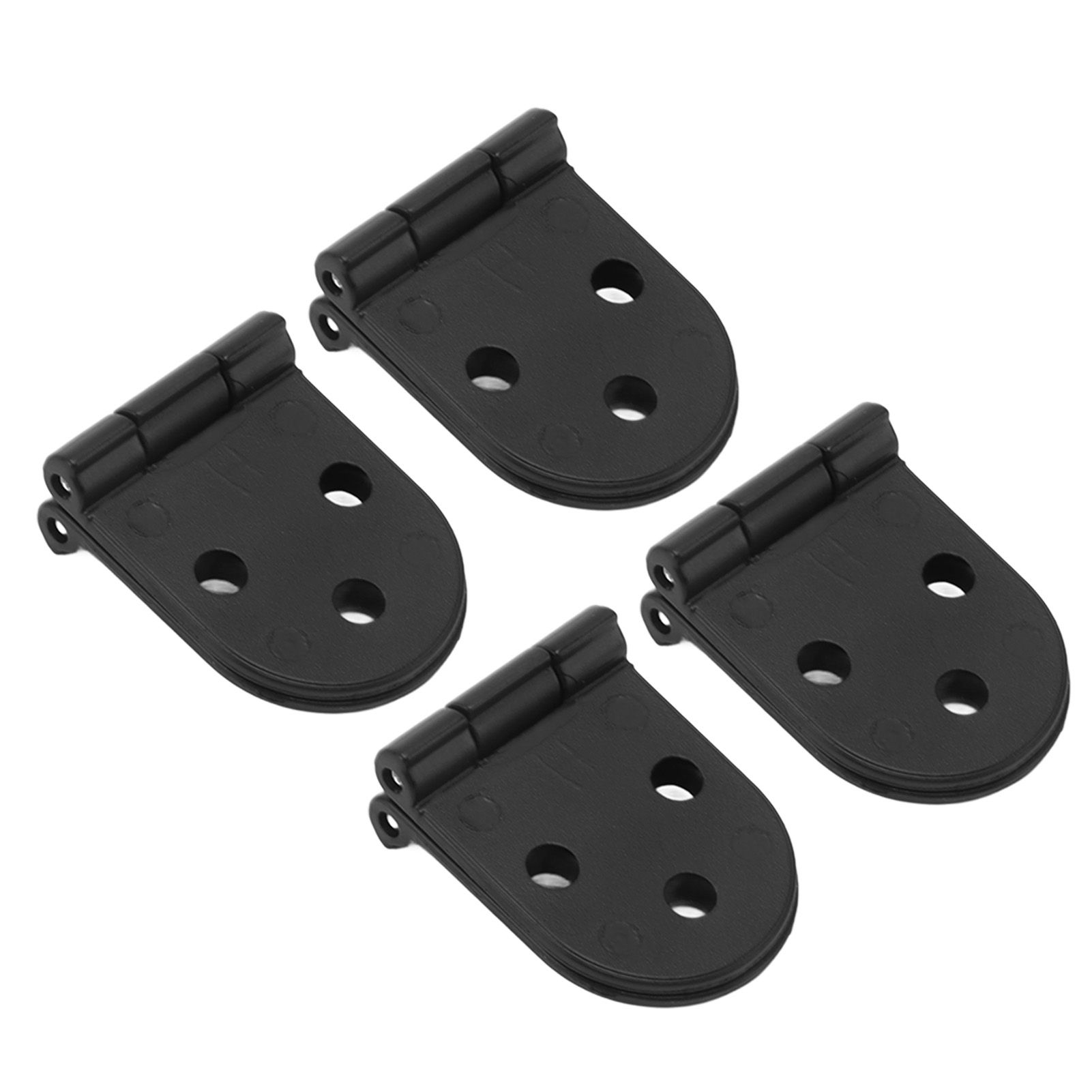 4 Set Round Edge Hinge 180 Degree Painted Black Zinc Alloy Cabinet Hardware for Door with Screw โ image 2