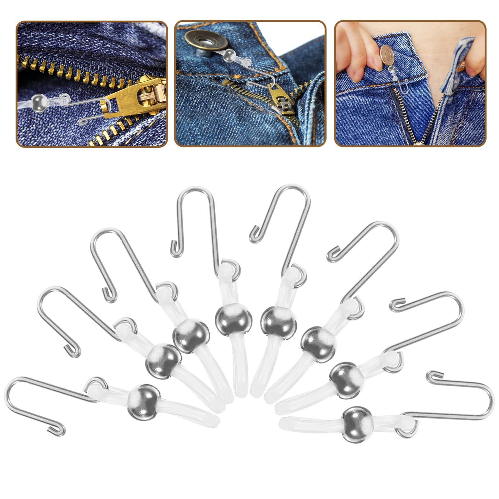Zipper Saver 20pcs Zipper Zip Locks Tools Clip Hook Upper for Jeans Pants Accessories Auxiliary Tool Jeans Zipper Holder