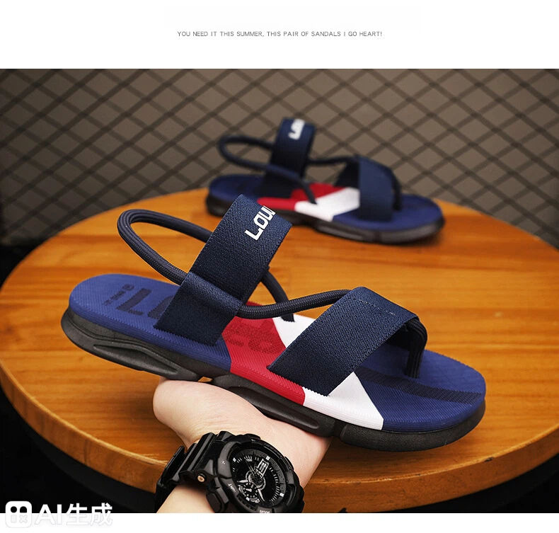 Men's 3-Color Convertible Sandals & Slippers, Outdoor Non-Slip EVA Thick-Sole Beach Shoes for Dual Wear(dark blue-37) โ image 4