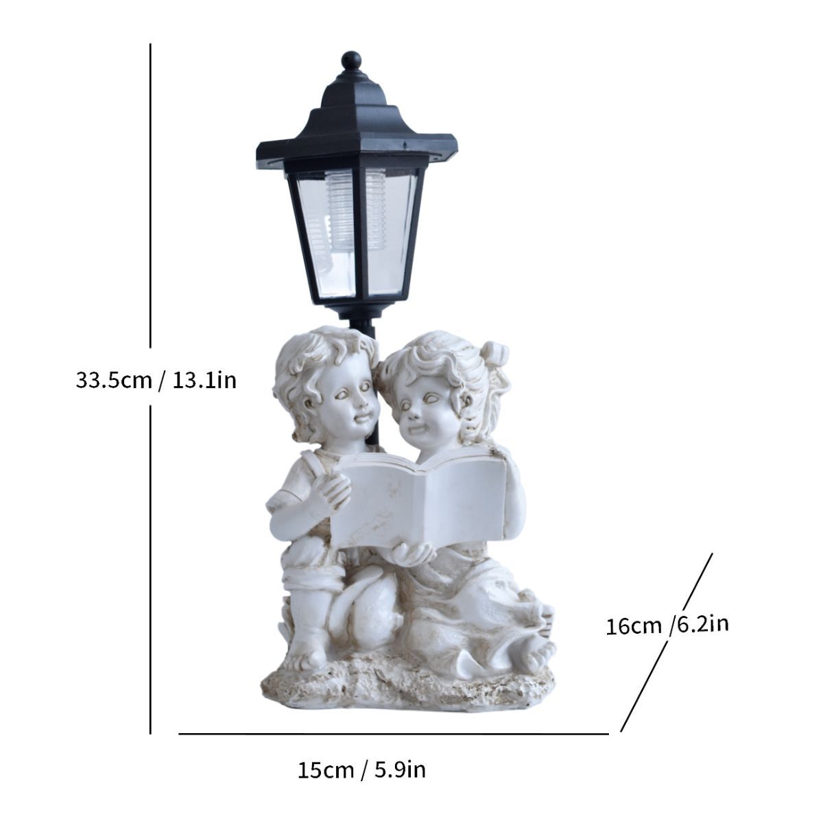 Resin Couple Goose Solar-Powered Outdoor Lamp Garden Sculpture Outdoor Decor - Multi-color - Size 6 — image 4