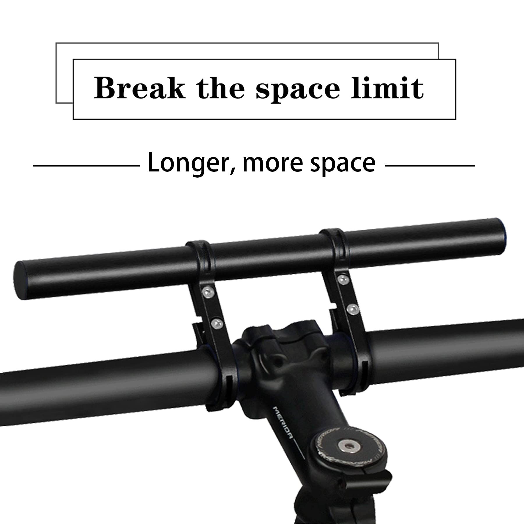 Bike Bicycle Double Handlebar Extender Extension,11.8"(30 cm) Aluminum alloy Super Long Bracket Accessories,For Bike Mounts — image 2