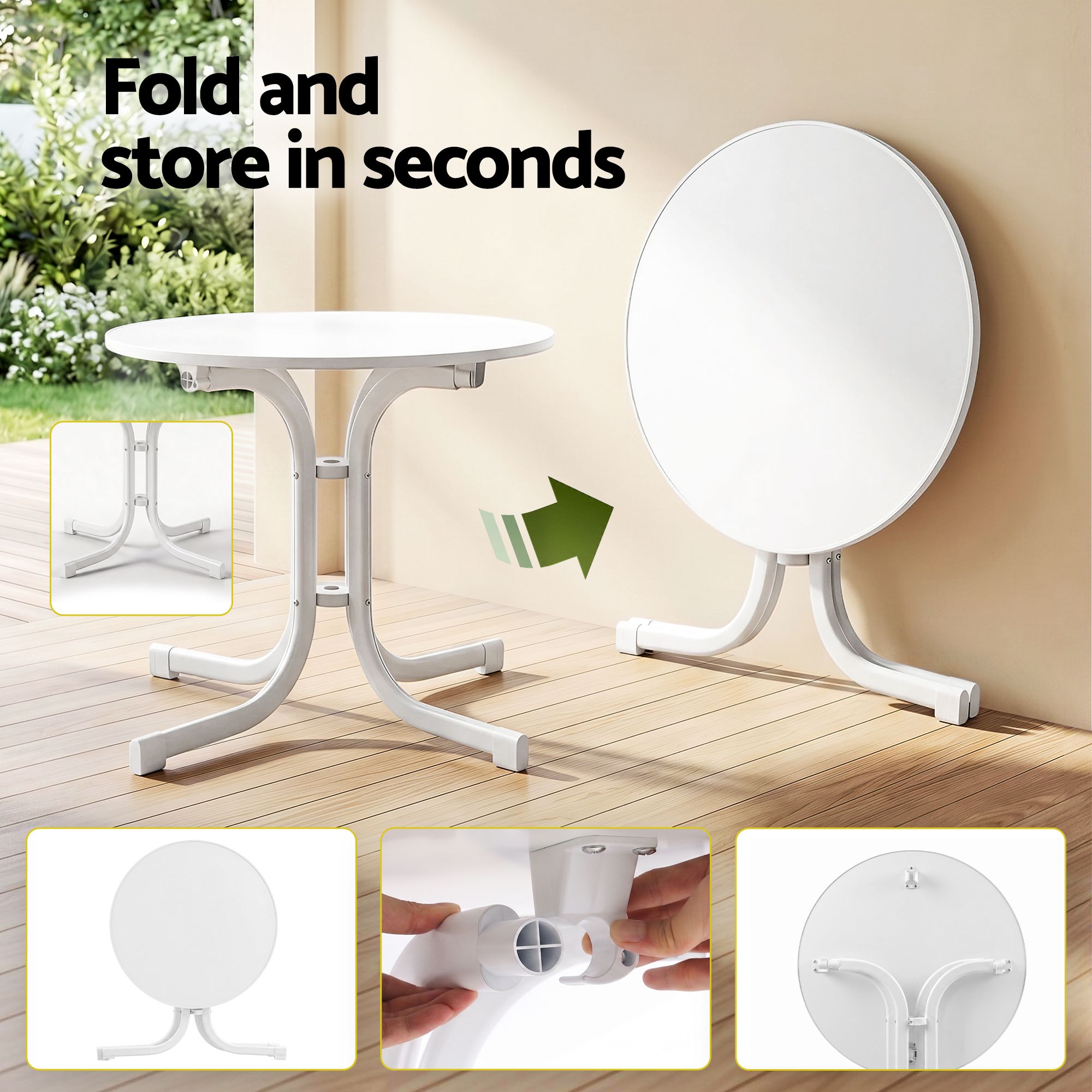 Gardeon 5PCS Outdoor Dining Set Table and Chairs Patio Furniture Garden Diamond White โ image 5