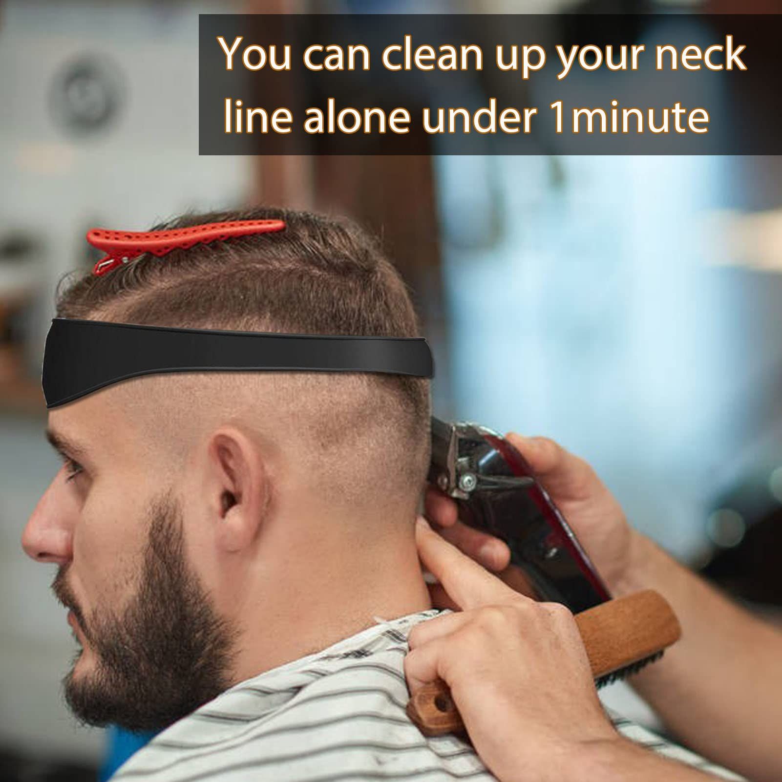 Neckline Shaving Template and Hair Trimming Guide, High-Grade Curved Durable Silicone Haircut Band for DIY Home Haircuts — image 3