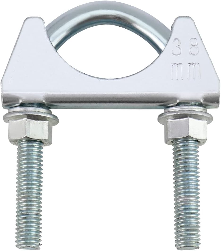 U-Bolt Muffler Tip Exhaust Hook, 1-1/2" OD 2Pcs Stainless Steel Universal Silencer Exhaust Clip β image 3