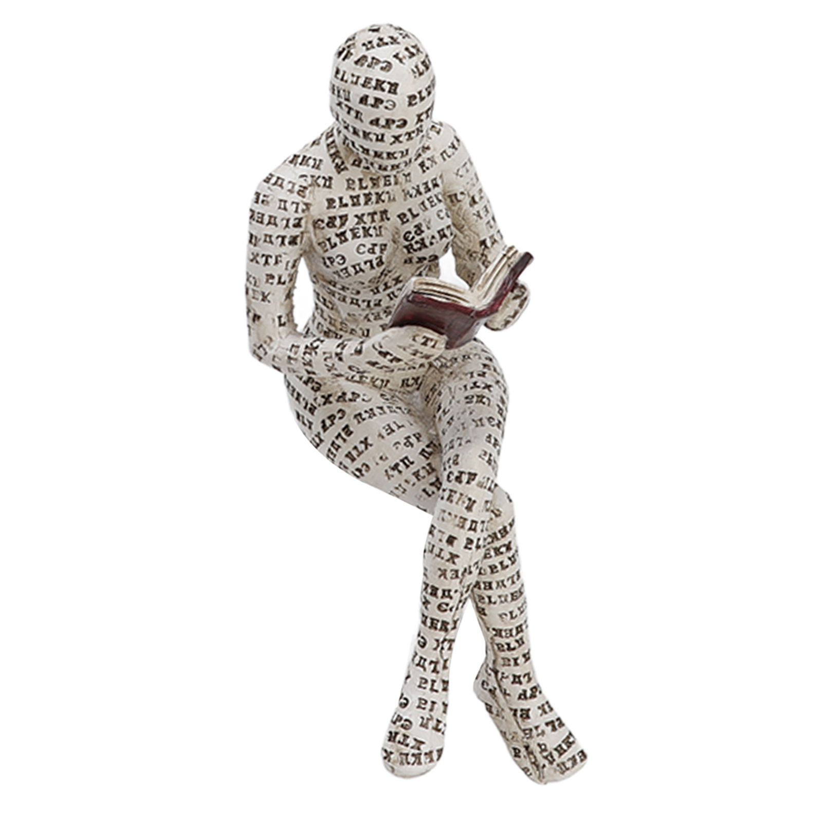 Resin Reading Woman Figurine Innovative Lady Reading Pulp Molding Bookshelf Ornaments for Home Decoration F — image 4