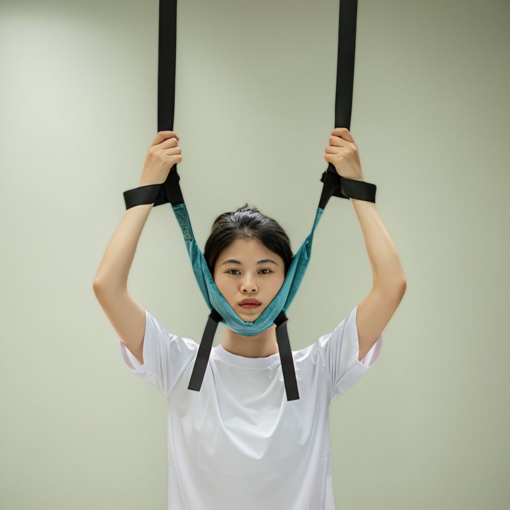 Adjustable Neck Relaxation Strap – Suitable for Door/pull-up Bar Installation, Ideal for Home and Outdoor Use Resistance Band + Hook — image 4