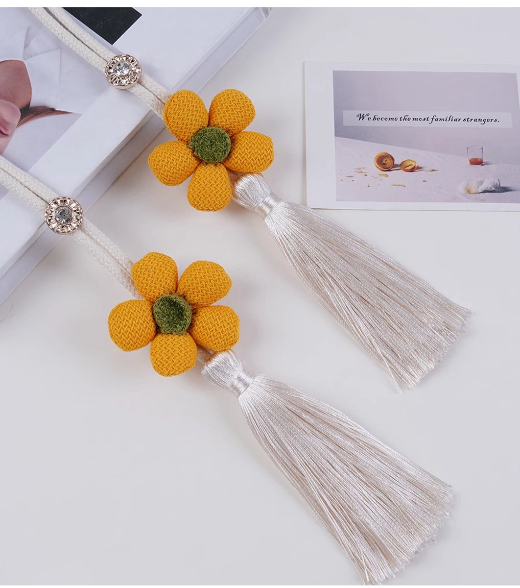 Curtain Holder - Curtain Tie Rope - Curtain Tie Back - Curtain Decoration - Home Decoration - Curtain Accessories - 2 Pieces - Yellow — image 4
