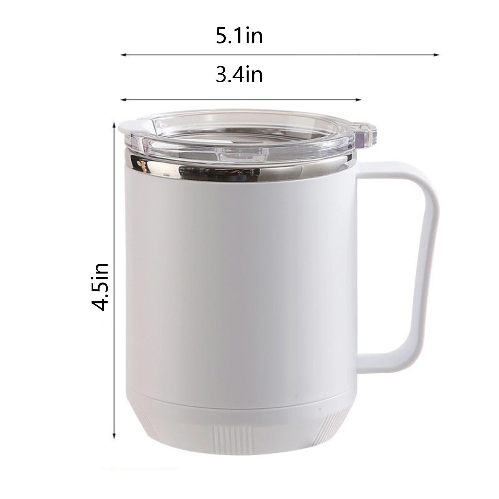 1 Piece Insulated Stainless Steel Coffee Travel Mug, Reusable Coffee Cup with Handle and Lid, Microwave Safe, White — image 6