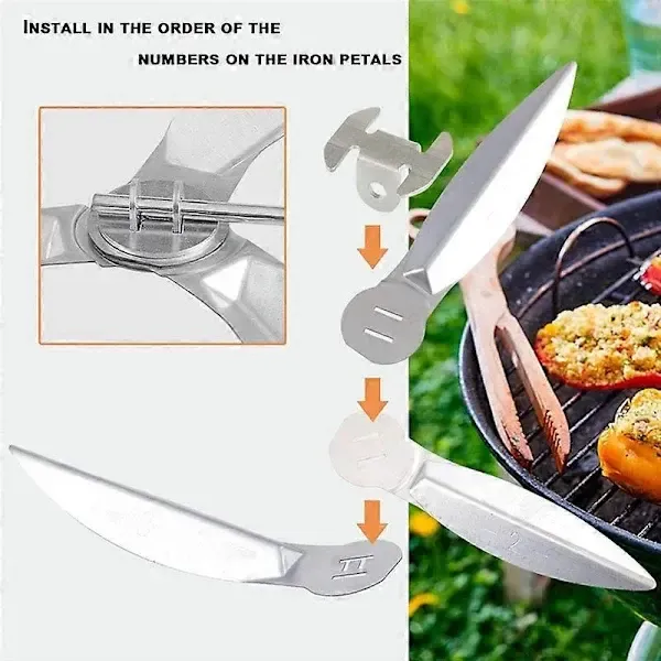 18.5 Inch Grill One-Touch Cleaning System Kit, Metal Replacement Parts for Charcoal Kettle Grills and Smokers, Silver โ image 4