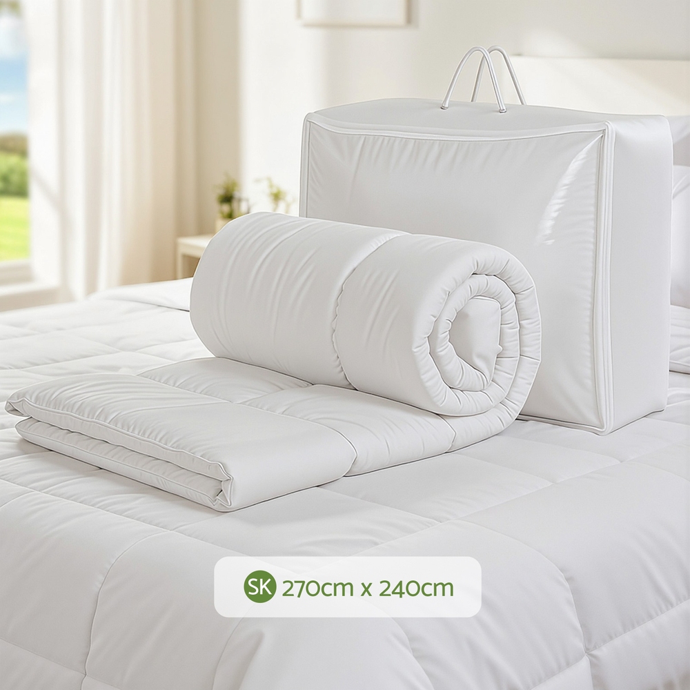 Giselle Bedding 200GSM Bamboo Quilt Summer Quilts All Season Doona Duvet Lightweight Super King — image 3