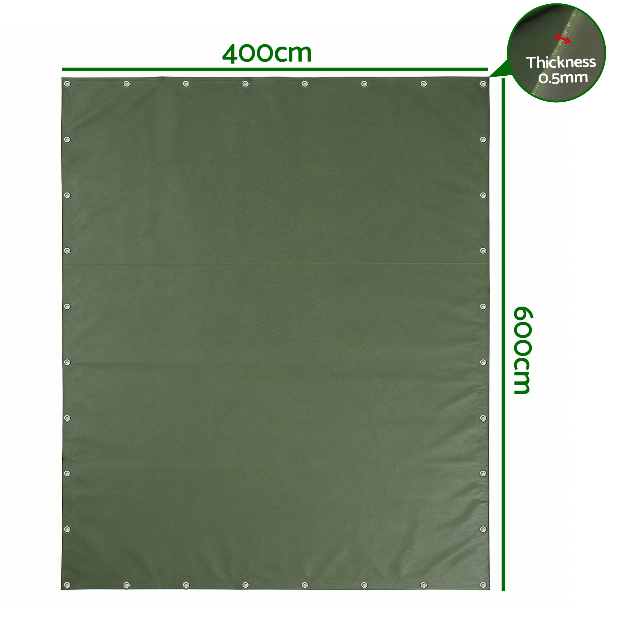 Instahut 4x6m Tarp Tarpaulin 600GSM Camping Canvas Heavy Duty Water Resistant — image 2
