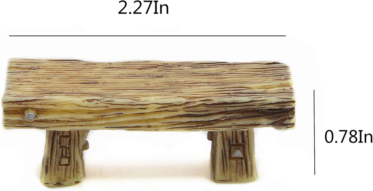 3Pcs Mini Resin Bench Miniature Fairy Garden Bench Dollhouse Accessories Statue DIY Decor Gift โ image 2
