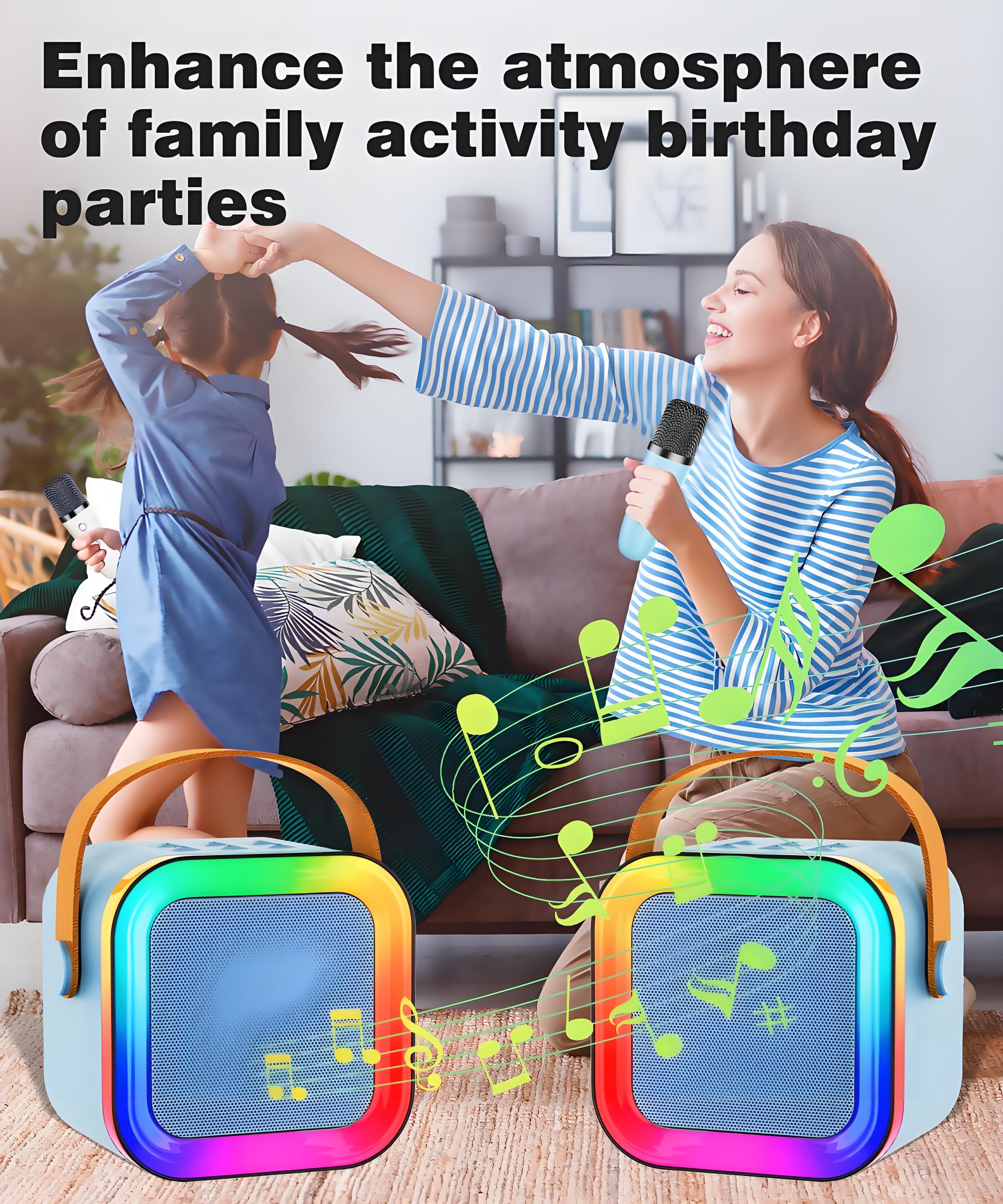 Black Mini Karaoke Machine with 2 Wireless Microphones: Portable Bluetooth Speaker for Kids & Adults, Ideal Gift for All Occasions โ image 6