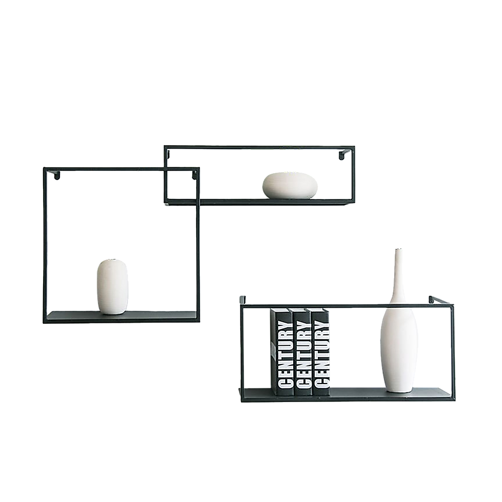 Floating Shelves Retro Industrial Ledge Black Metal Display Stand โ image 4