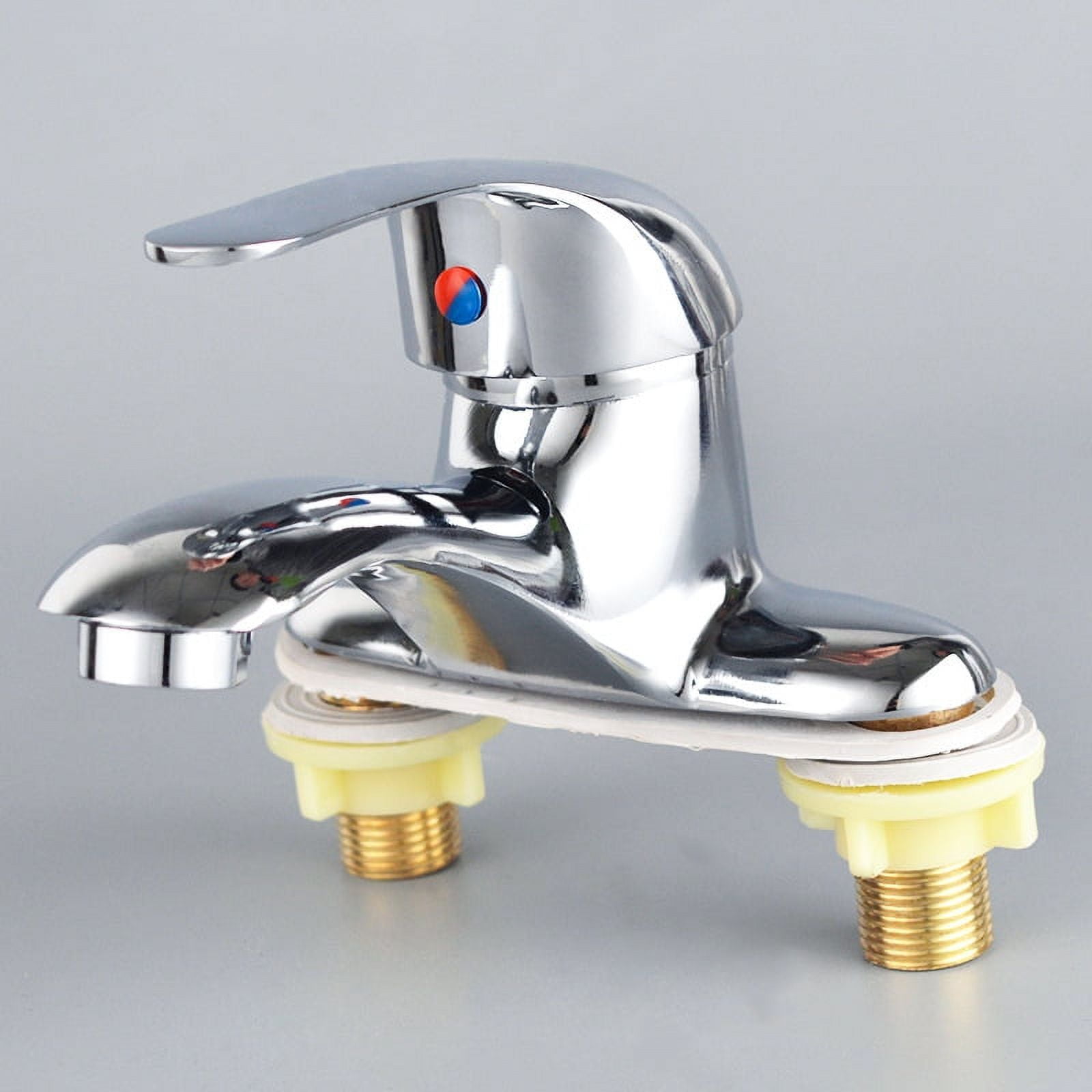 Bathroom Faucet, 2-Hole Mixer Tap, Heavy Duty Single Handle Bathroom Sink Faucet, 2 Hole Single Handle Hot and Cold Water, Silver, 10 cm