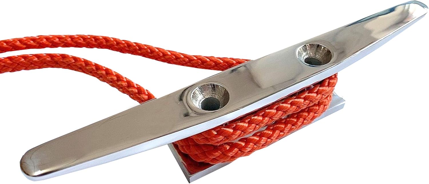 Boat Cleat 8" 316 Stainless Steel Flat Top Low Silhouette Marine Mast — image 2