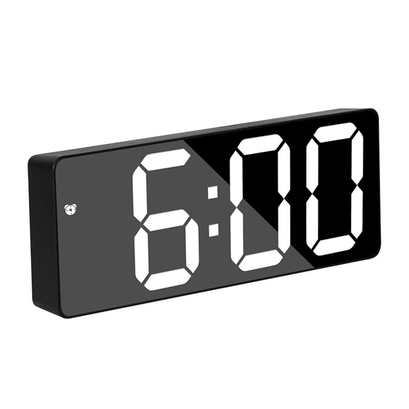 LED Digital Alarm Clock,12, 24H Desk Alarm for Bedrooms, Table Clock Display with White Digits, Adjustable Levels Brightness,Temperature, Corded
