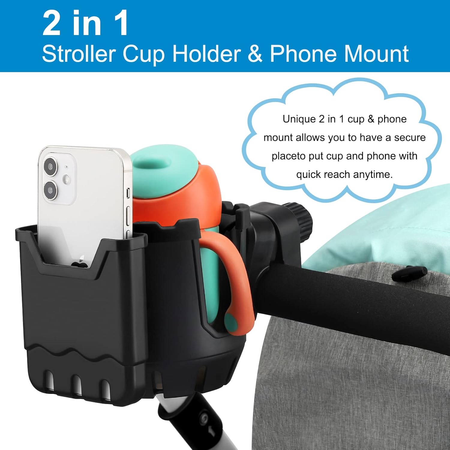 2-in-1 Cup Phone Holder for Stroller — image 2