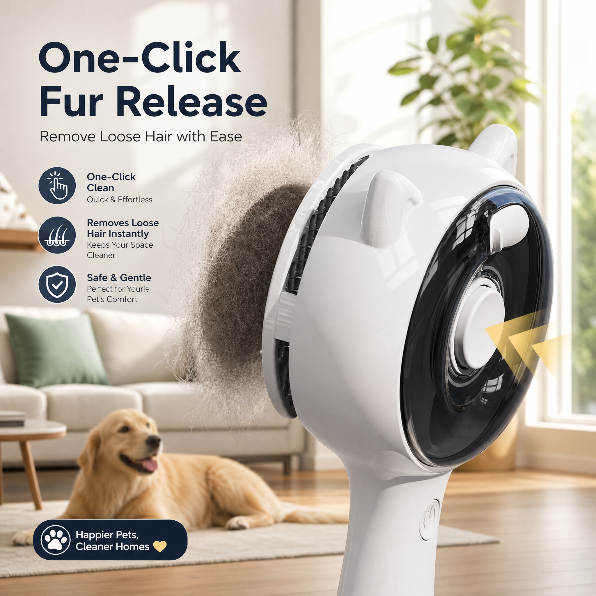 Pink Pet Spray Grooming Brush for Cats and Dogs, Rechargeable Self Cleaning Slicker Brush with Fine Mist, 30ml Water Tank, 500mAh Battery, One Click Fur โ image 3
