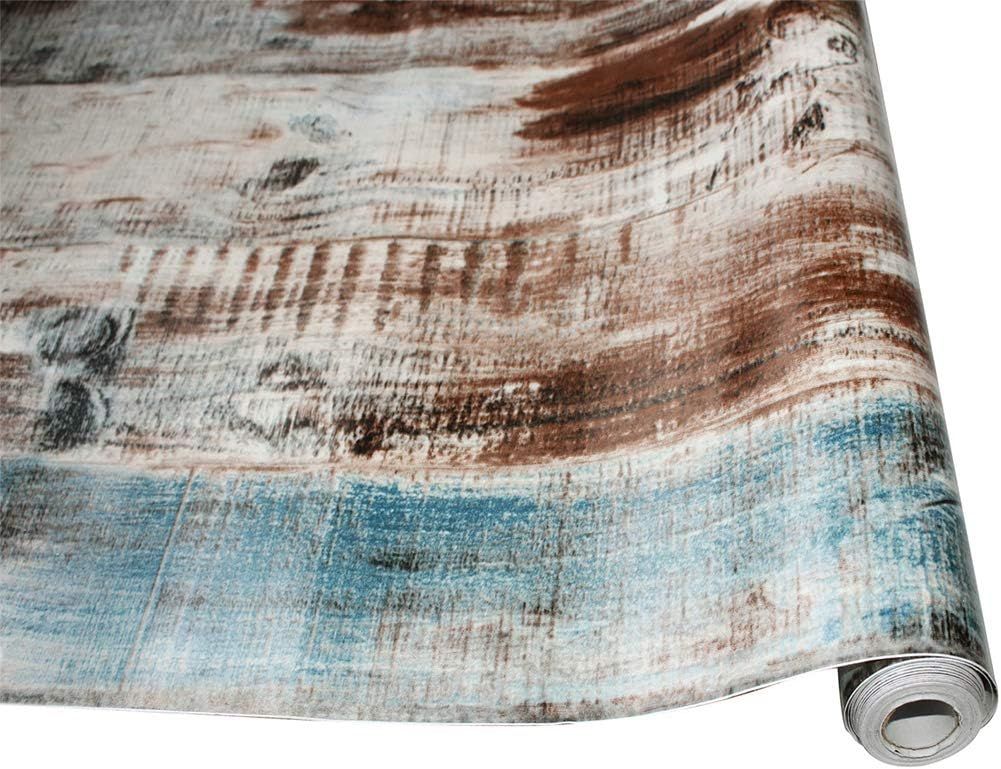 Self Adhesive Vinyl Wallpaper For Furniture Countertop Brown wood grainPattern Decorative Sticker,0.45 × 6M — image 5