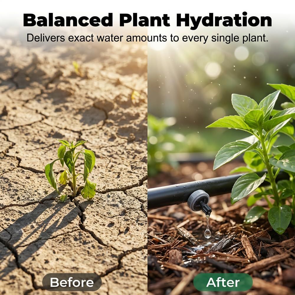 1 GPH Pressure Compensated Drippers Flow for Garden System, 2026 New Self-Cleaning Constant Flow Drippers Drip Irrigation Emitters System for 1/4 Inch Drip — image 6