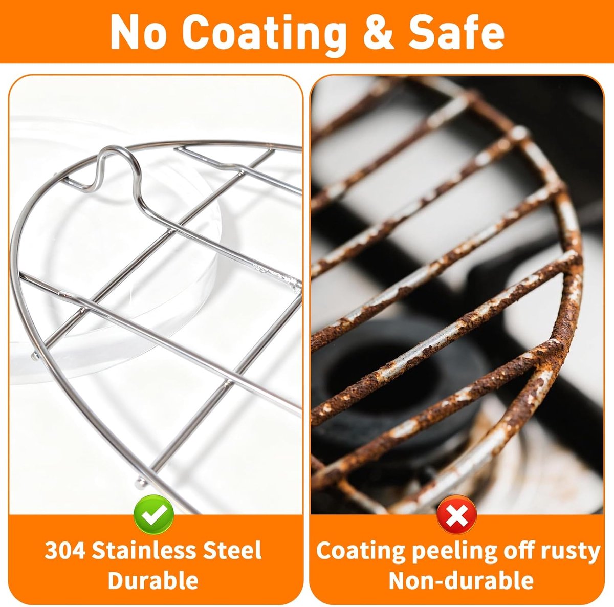 Oval 25 cm Cookie Cooler Rack - 304 Stainless Steel Cooler Racks Cookware 2 cm High Thick Version 1 piece — image 5