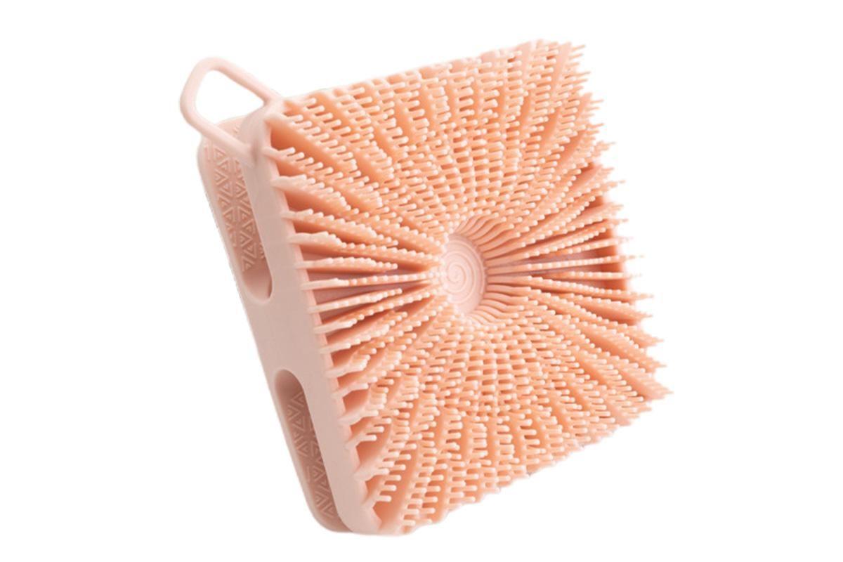 Dual Sided 2 In 1 Silicone Body Shower Scrubber Body Brush Buffer Scrubber - Pink — image 6