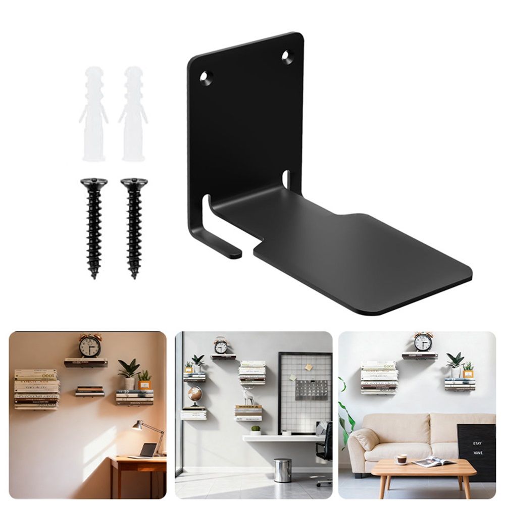 2 PCS Black Invisible Floating Bookshelf, Heavy-Duty Hanging Bookshelves, Constructed Wall Mounted Hidden Bookshelf with Mounting Hardware โ image 2