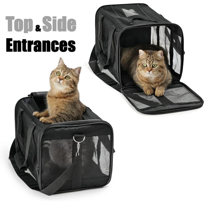 Cat Carrier Bag/Dog Carrier Bag For Cats, Small Dogs, Kittens Or Puppies, Soft And Foldable With Wool Mat For Travel By โ image 2
