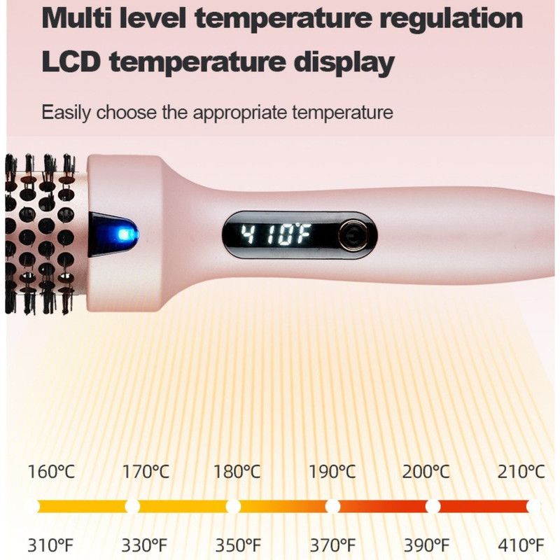 Negative Ion Fluffy Styling Brush, 2-in-1 Straight & Curly Constant Temperature Hot Brush, Anti-Scald Hair Curler for Bangs — image 5