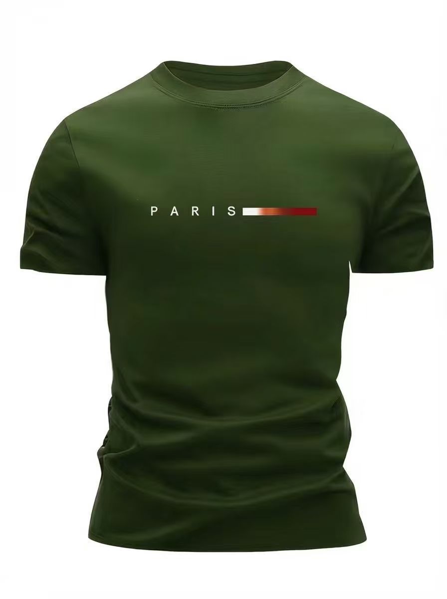 Men'S T-Shirt Lightweight T-Shirt Crew Neck T-Shirt Quick Dry T-Shirt Paris - Black - Size XL — image 2