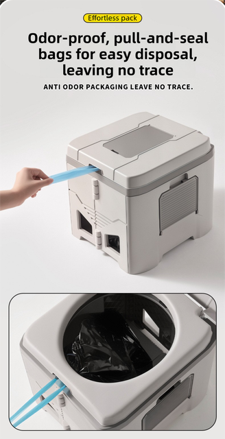 Portable Travel Toilet with Integrated Dual Storage Wings & Odor-Proof Lid – Ergonomic Reusable Foldable Commode with 12.7cm Folding Height for Car Travel & — image 6