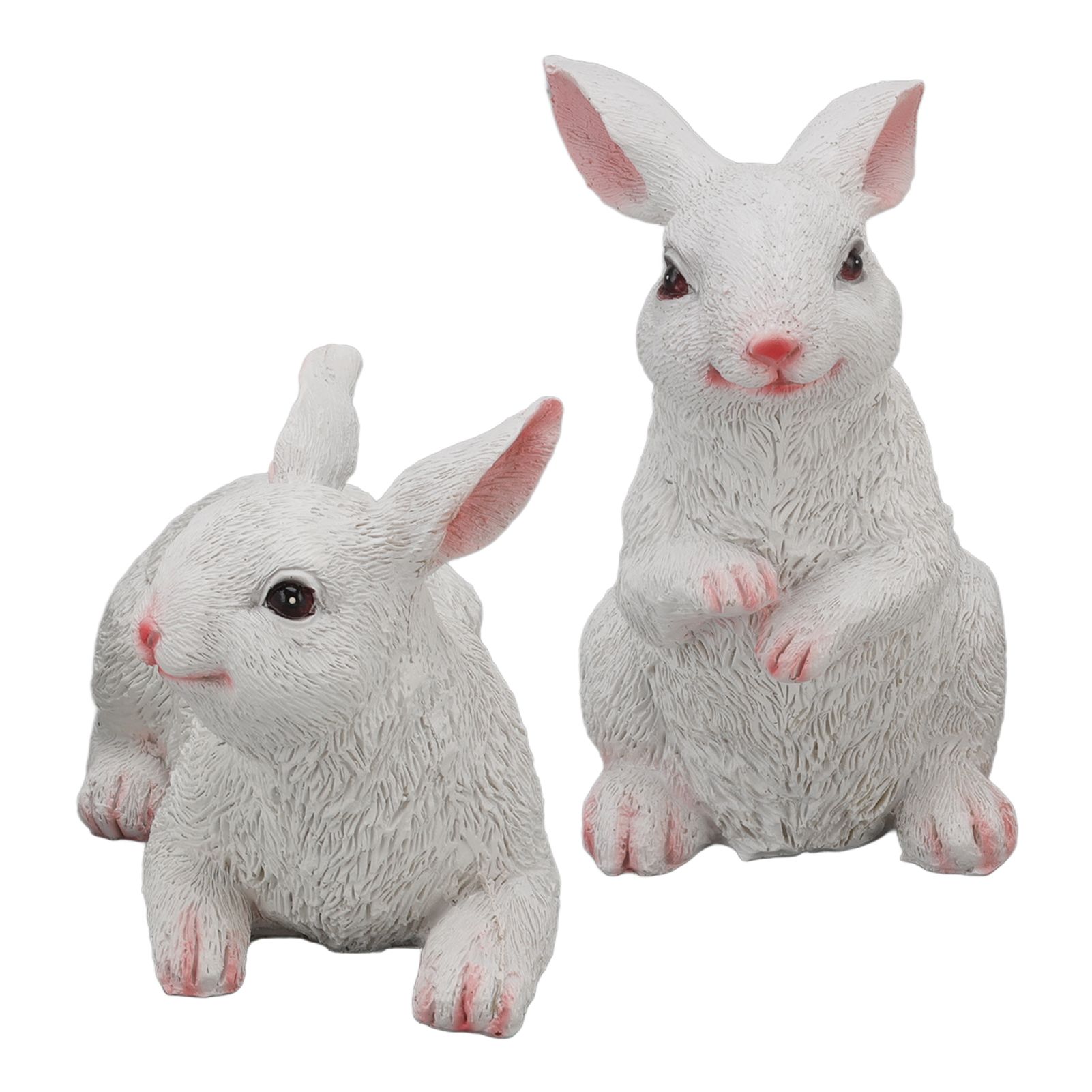 1 Pair Bunny Rabbit Ornaments Decorations Resin Art Craft Animal Model Sculpture Statue Figurine for Balcony Garden โ image 5
