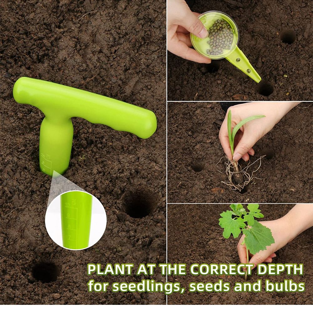 Seed Dispenser Planter Tool Set - Adjustable Garden Seeder Sower with 5 Dial Settings, Plant with Measurements, Handheld — image 2