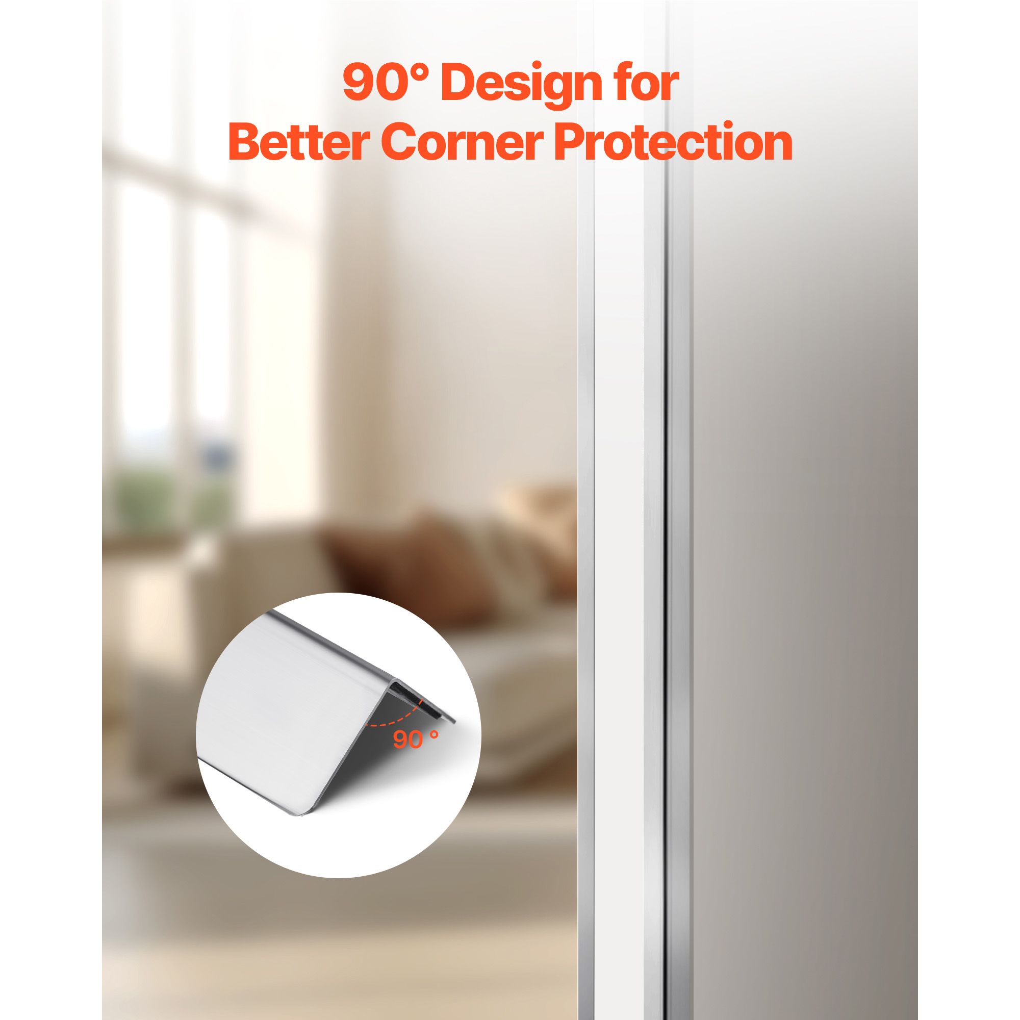Stainless Steel Wall Corner Protector, 38 x 2436 mm, 10 Pack Metal Corner Guards, 304 Stainless Steel Edge Trim 90-Degree Angle for Home,Office,Commercial Wall β image 4