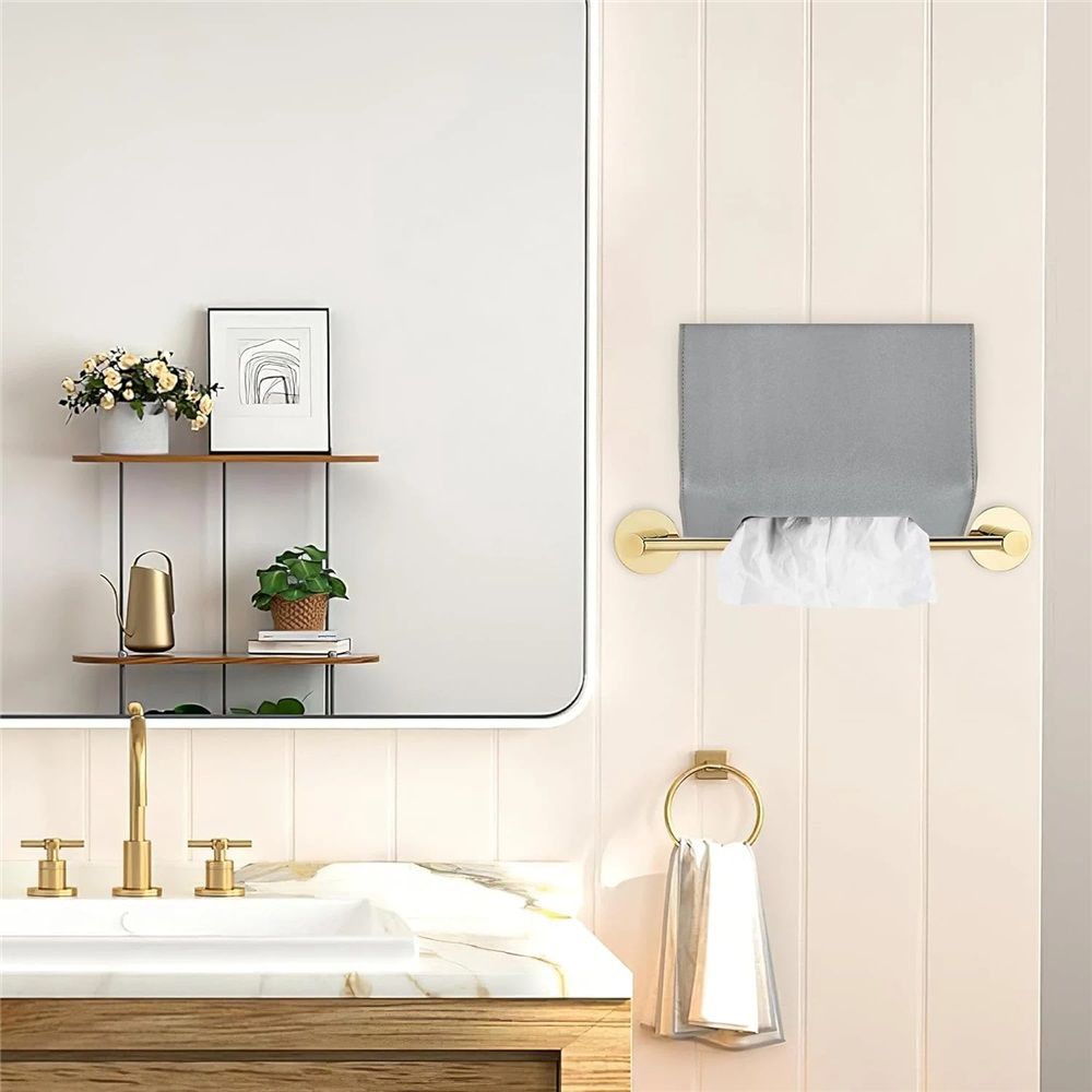 Leather Cover for Disposable Paper Hand Towel Box, Compatible with Paper Hand Towel (Gray, excluding paper) — image 3
