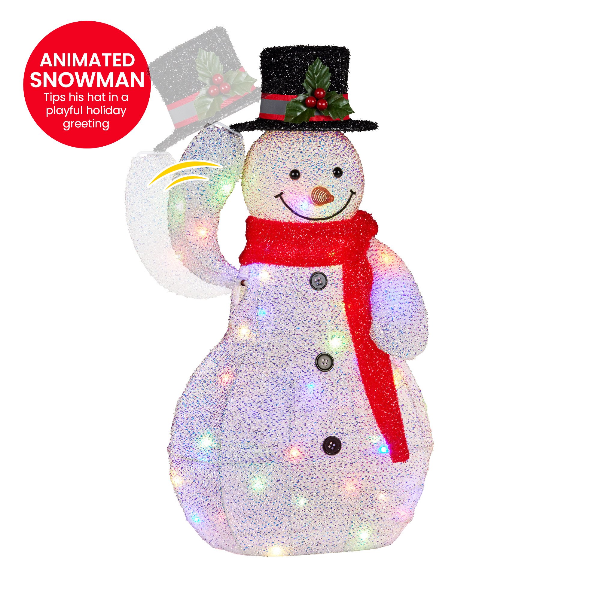 Christabelle 51cm Animated Snowman Christmas Display Decoration Led Lights Xmas โ image 4