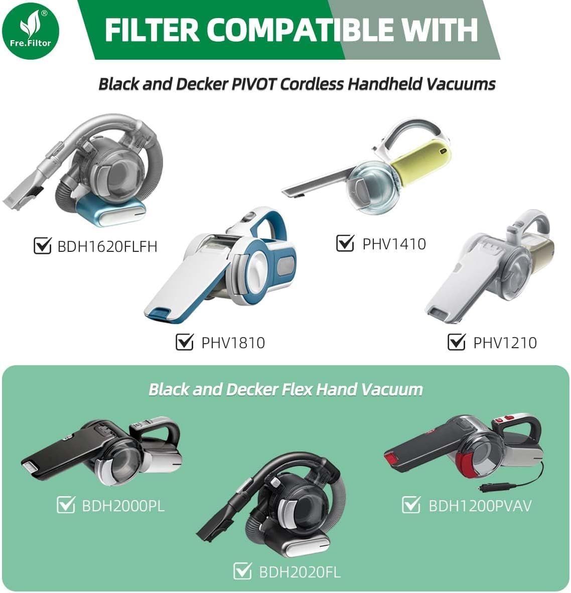 6 Pack PV110 Replacement Handheld Vacuum ilters: Compatible with Black and Decker Cordless Pivot Vac BDH2000PL BDH2020L PHV1410 PHV1810 PHV1210 BDH1620LH — image 4