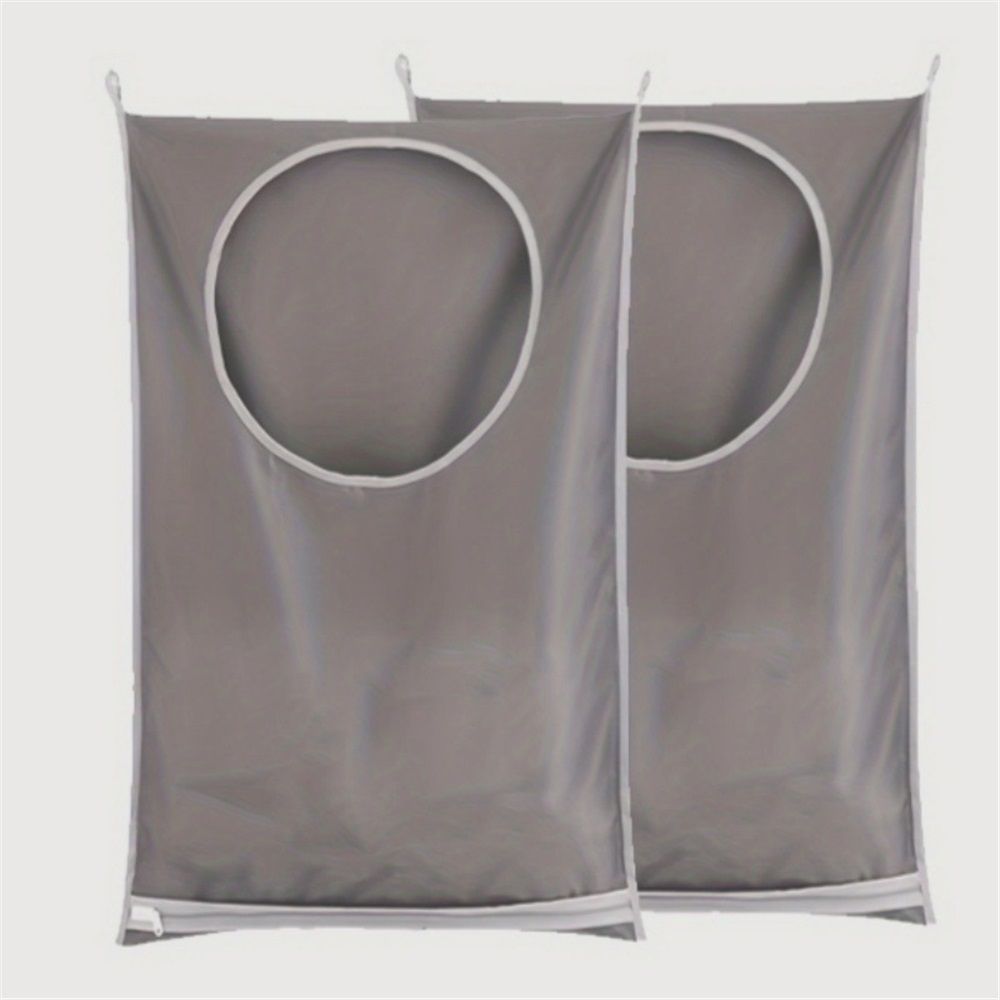 Hanging Laundry Hamper Bag with 2 Different Types of Hooks, Door Laundry Hamper Storage Bag for Dirty Clothes, Blankets, and Toys (Grey, 2-Pack)