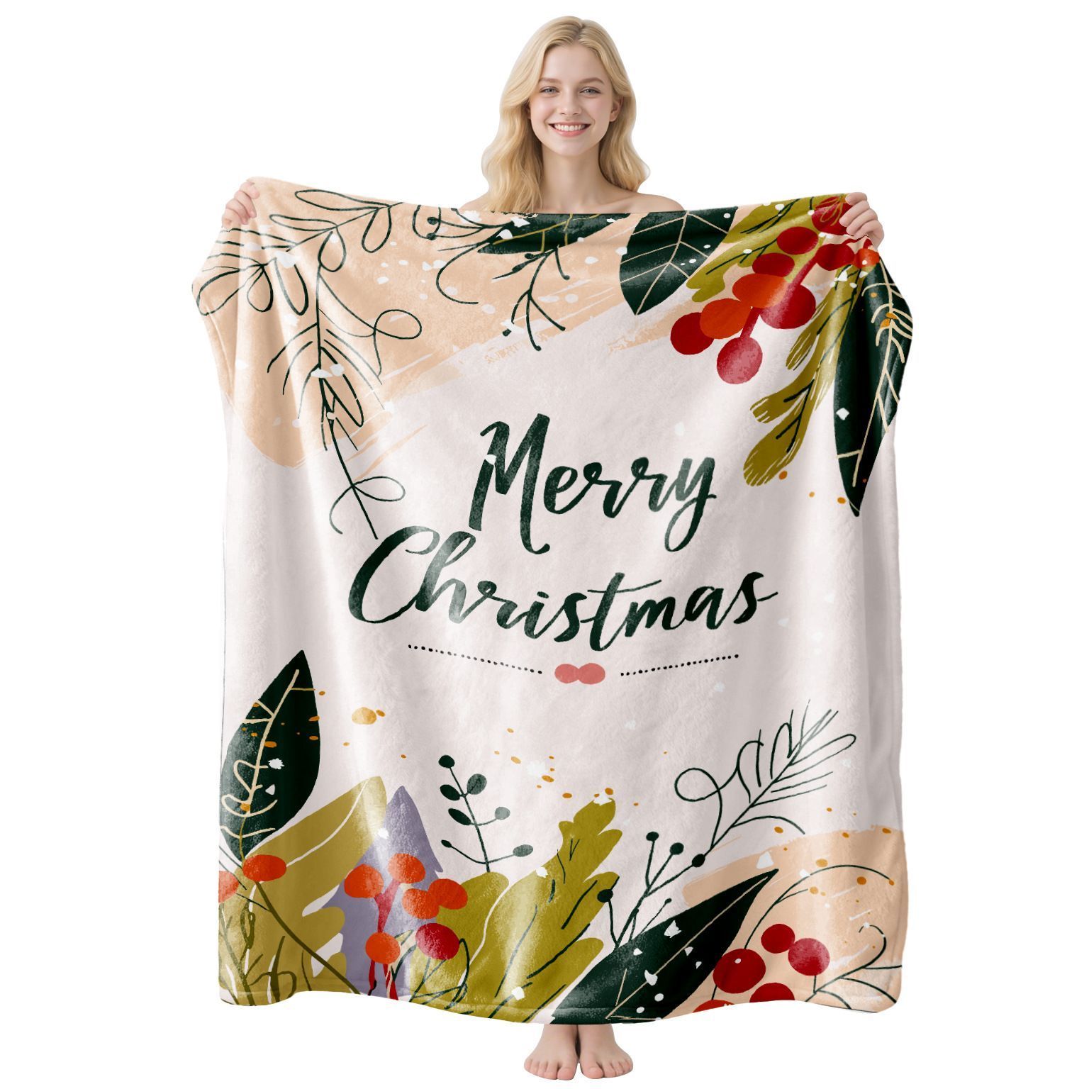 Soft Flannel Air‑Conditioning Throw Blanket, Christmas & Halloween Decorative Cover, Sweet Holiday Gift For Leisure Time, Style FLR‑98, Size XS, 75 × 100cm